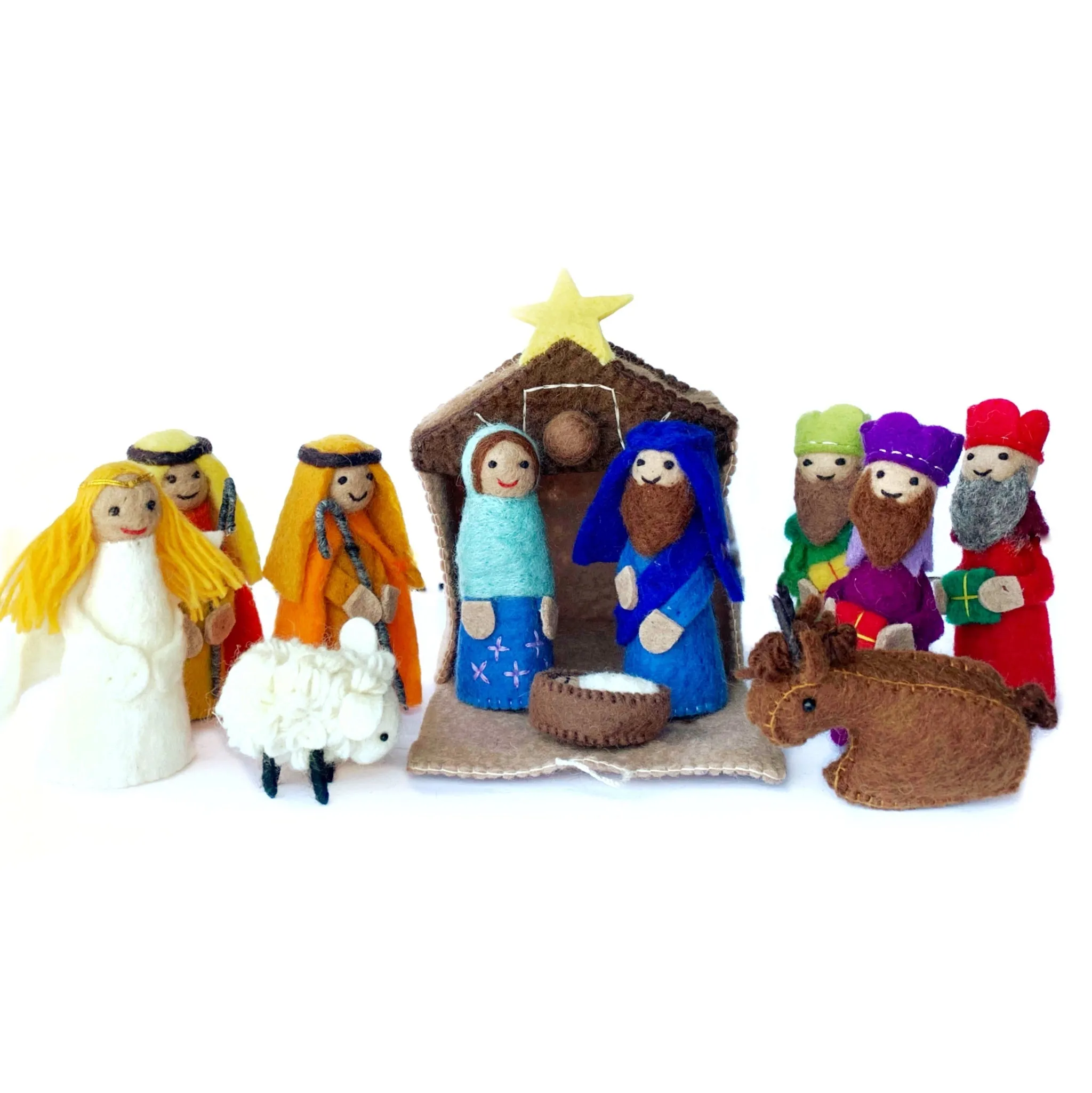 Colorful Felt Nativity Set