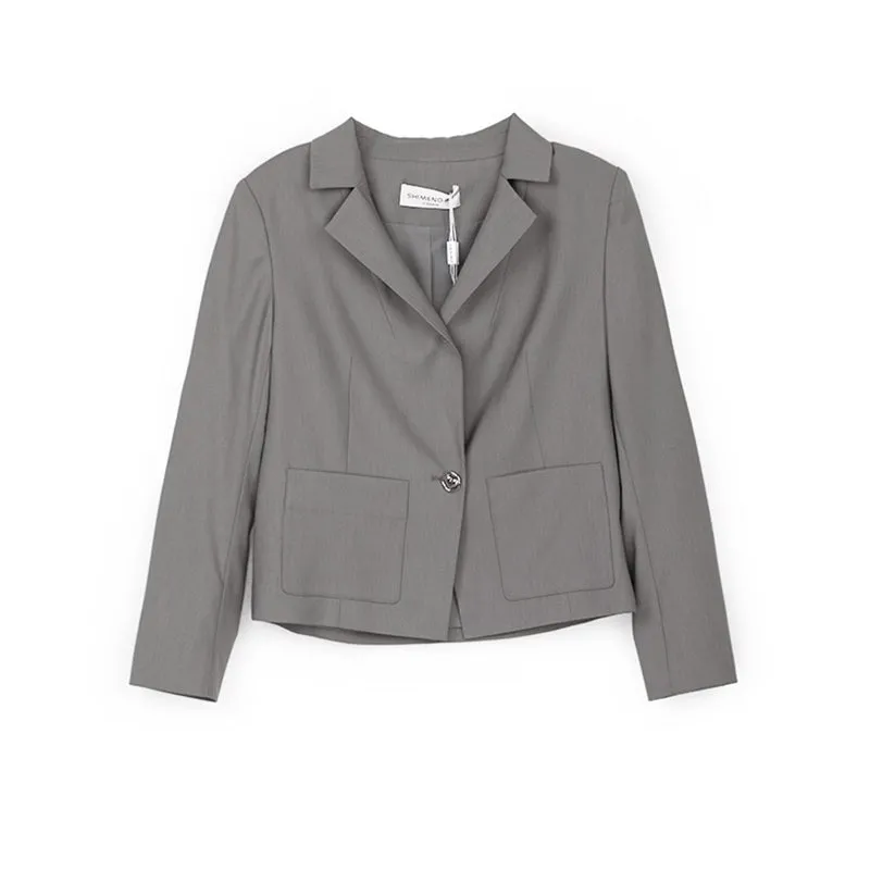 Dolphin Gray Blazer Suit Office Outfits