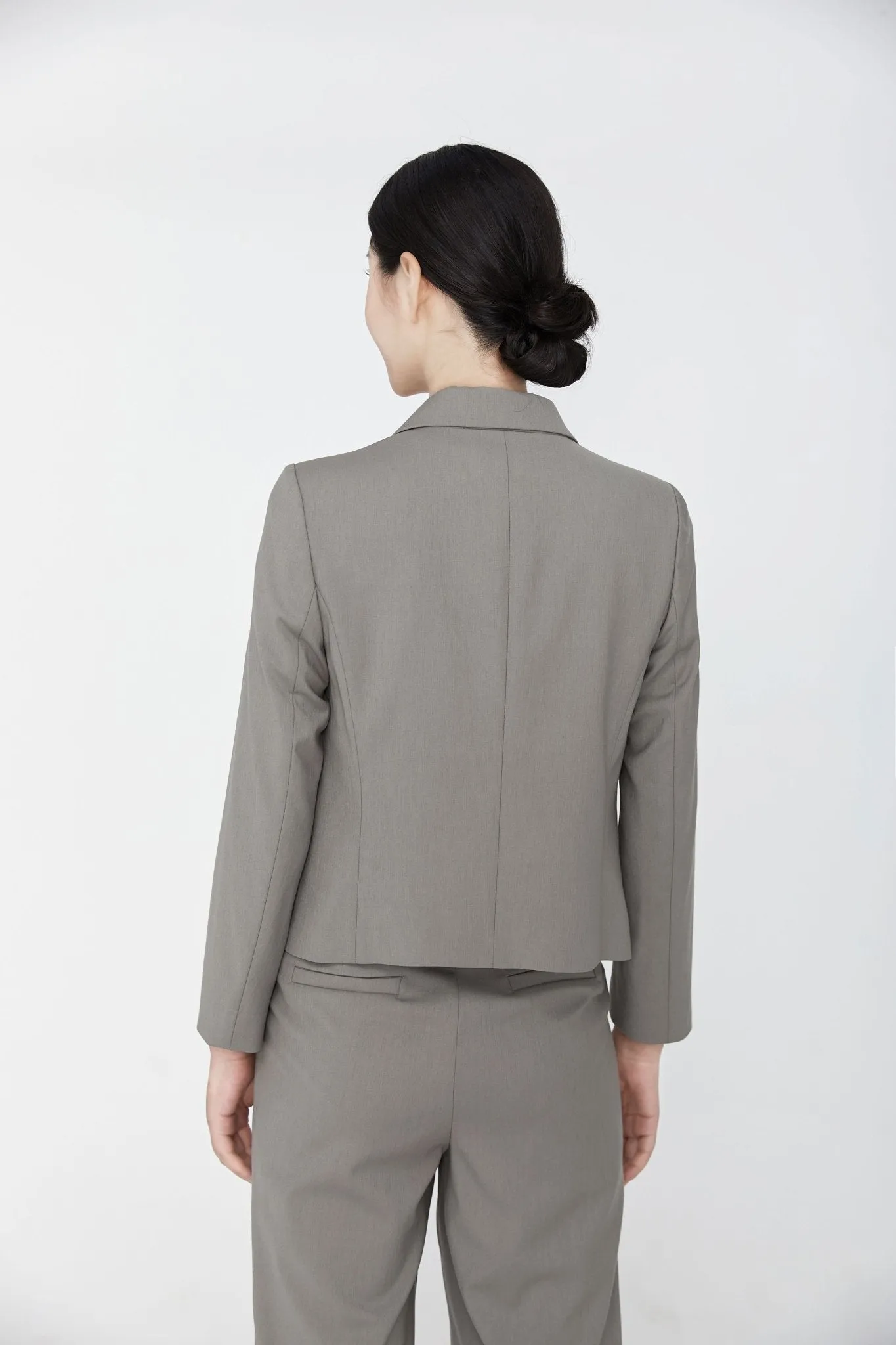 Dolphin Gray Blazer Suit Office Outfits