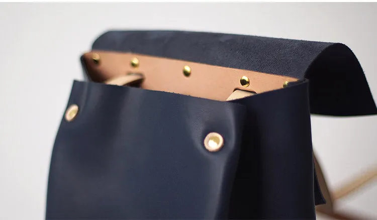 Fashion Womens Blue Leather Backpack Purse Bag Loptap Backpacks for Women