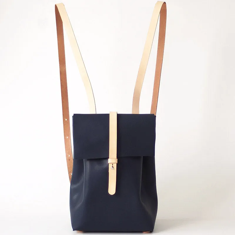 Fashion Womens Blue Leather Backpack Purse Bag Loptap Backpacks for Women