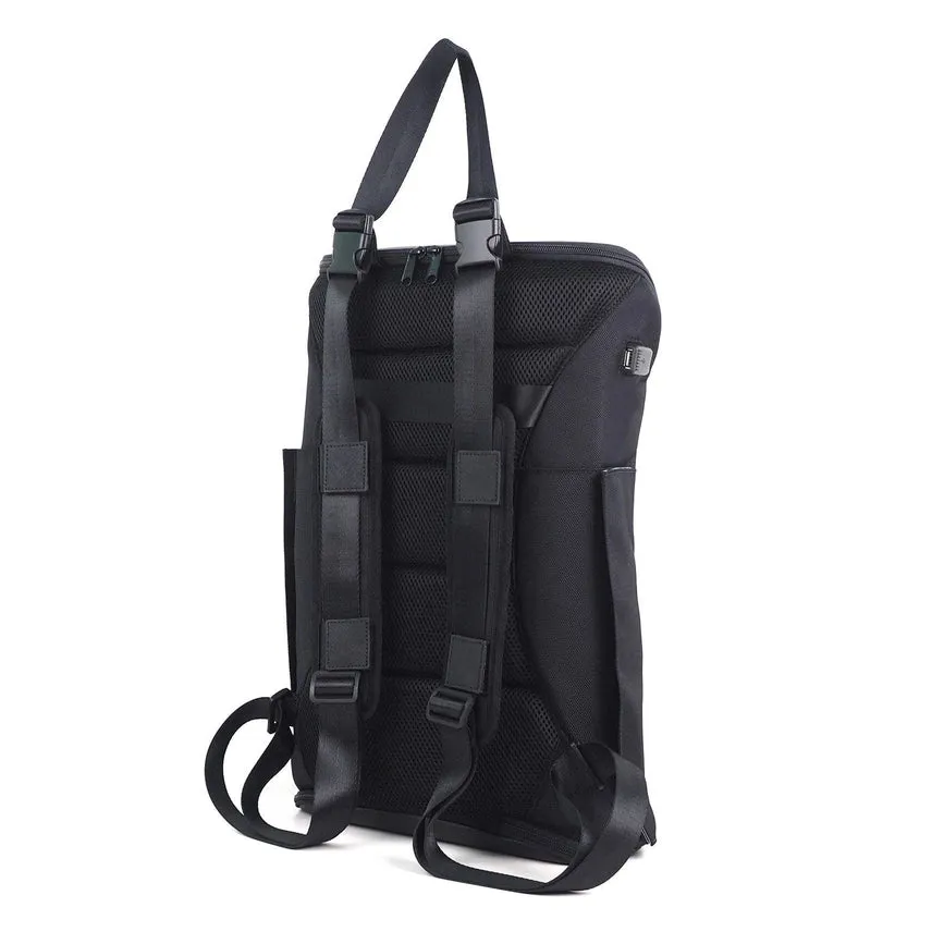 Laptop Backpack - Sleek Convertible Bag: Genuine Leather