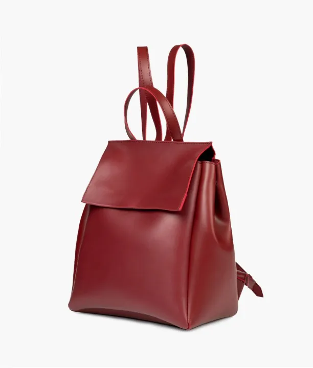 Maroon Women Leather Backpacks 557