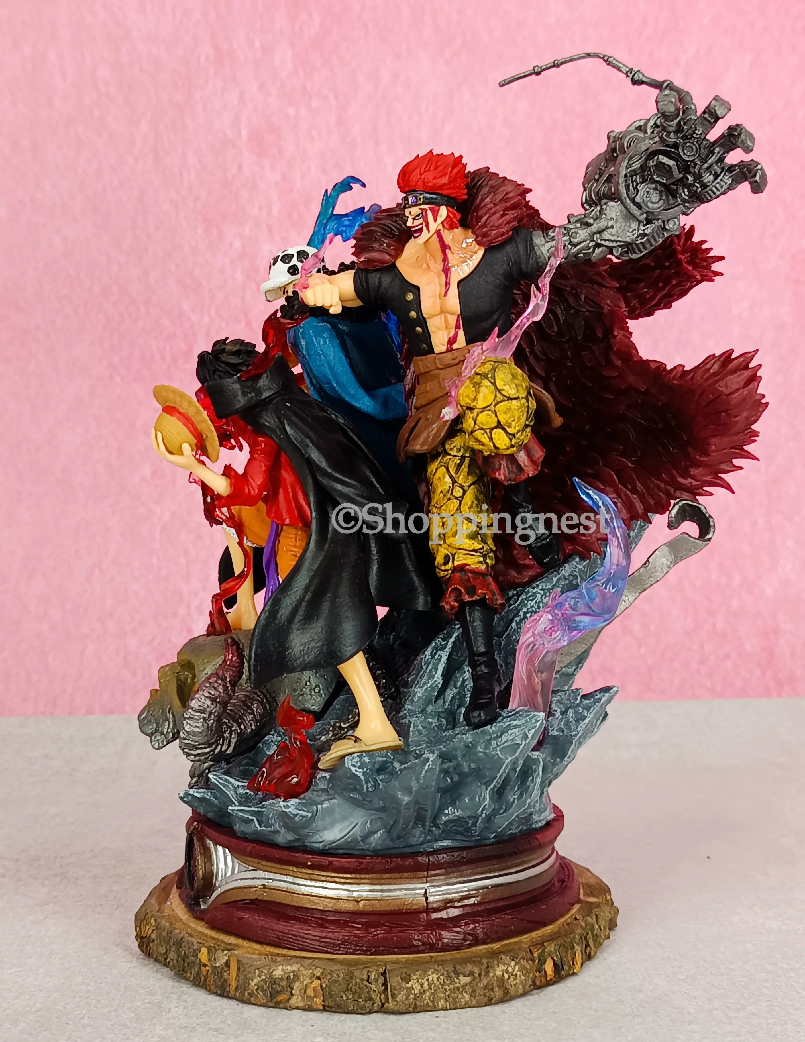 One Piece Figurine Three Captain Anime Figure Kid Law Luffy Action Pvc Statue Desktop Decoration |  20cm |