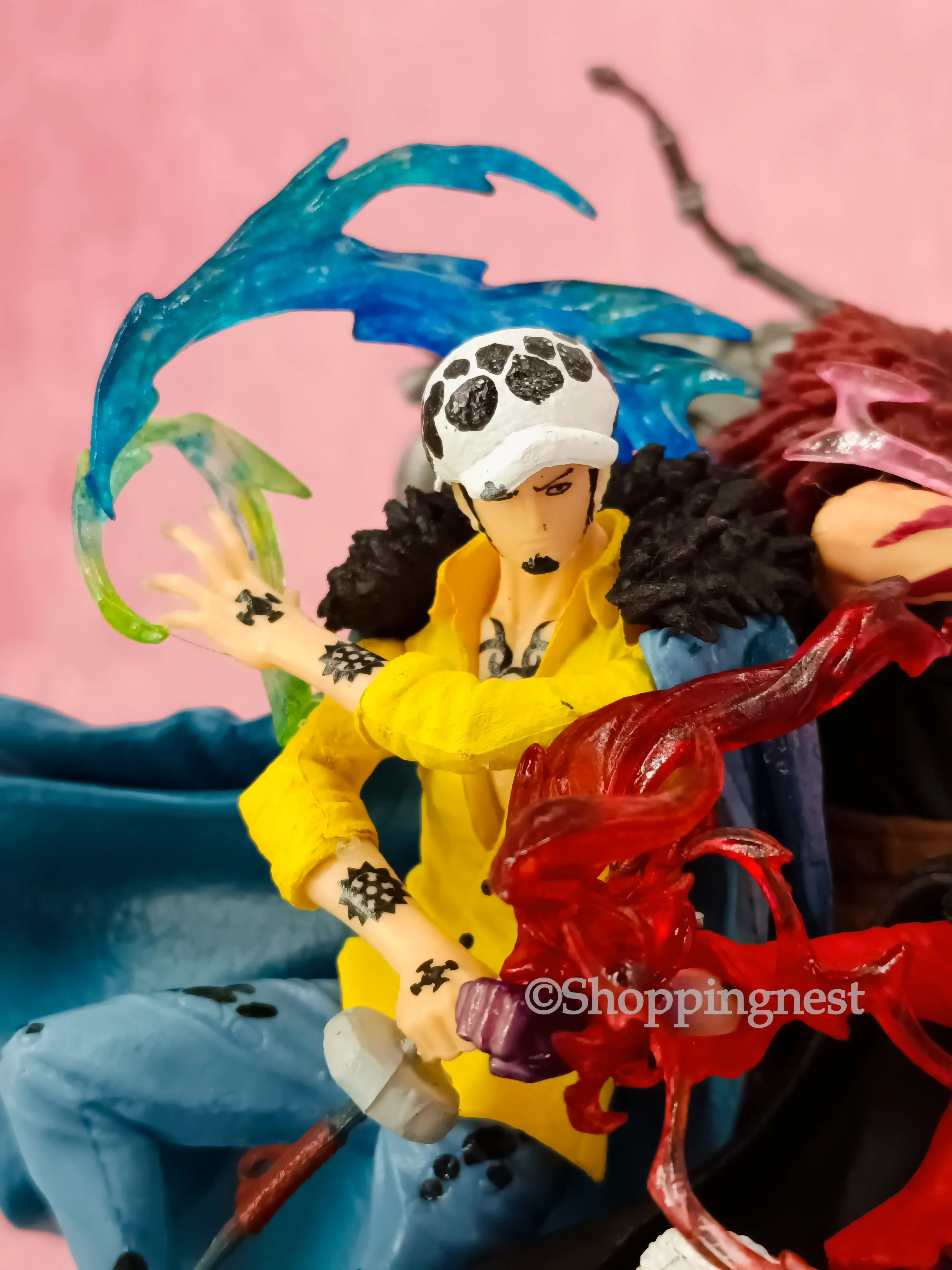 One Piece Figurine Three Captain Anime Figure Kid Law Luffy Action Pvc Statue Desktop Decoration |  20cm |