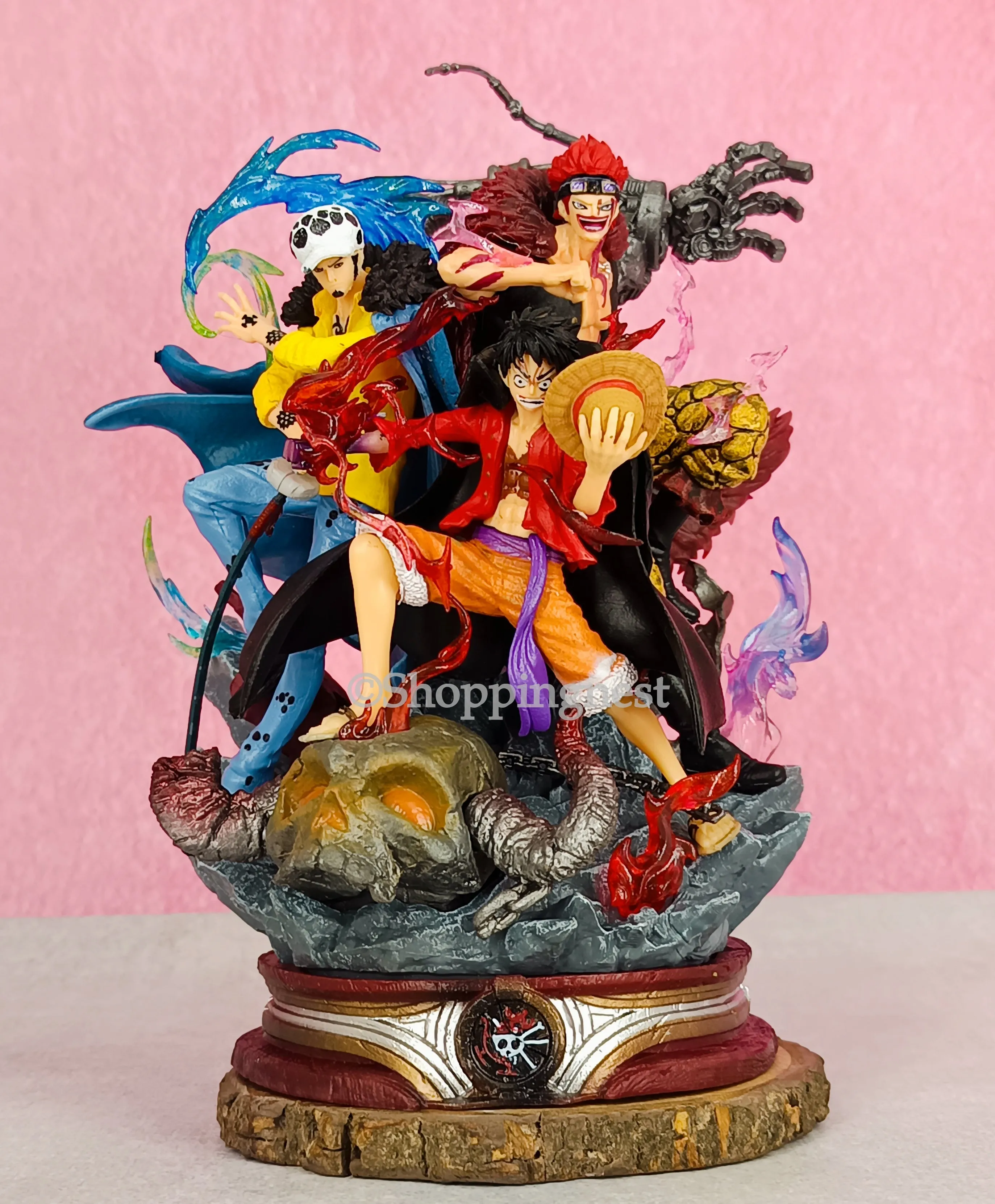 One Piece Figurine Three Captain Anime Figure Kid Law Luffy Action Pvc Statue Desktop Decoration |  20cm |