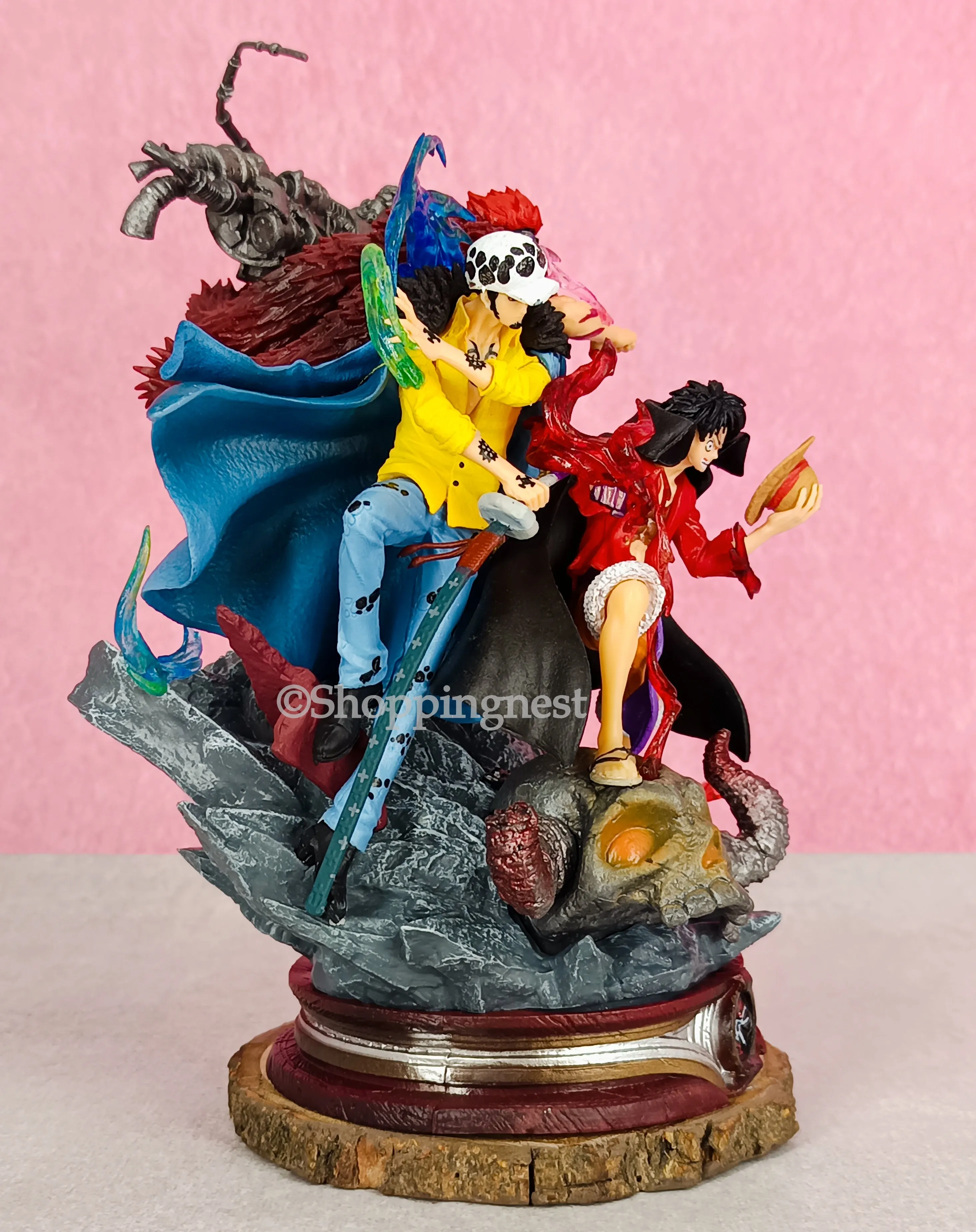One Piece Figurine Three Captain Anime Figure Kid Law Luffy Action Pvc Statue Desktop Decoration |  20cm |