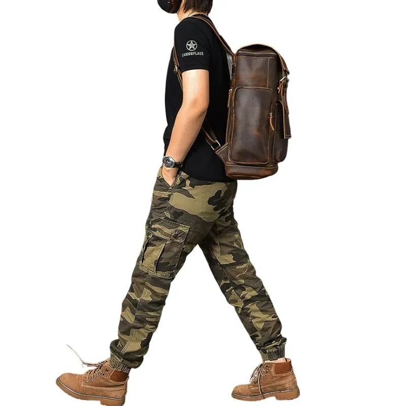Premium Crazy Horse Genuine Leather Stylish Backpack