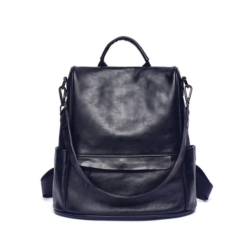 Small Ladies Brown Leather Backpack Bag Leather Rucksack