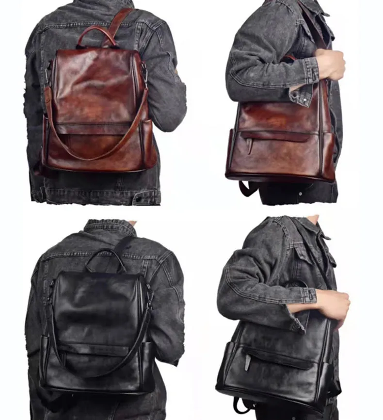 Small Ladies Brown Leather Backpack Bag Leather Rucksack