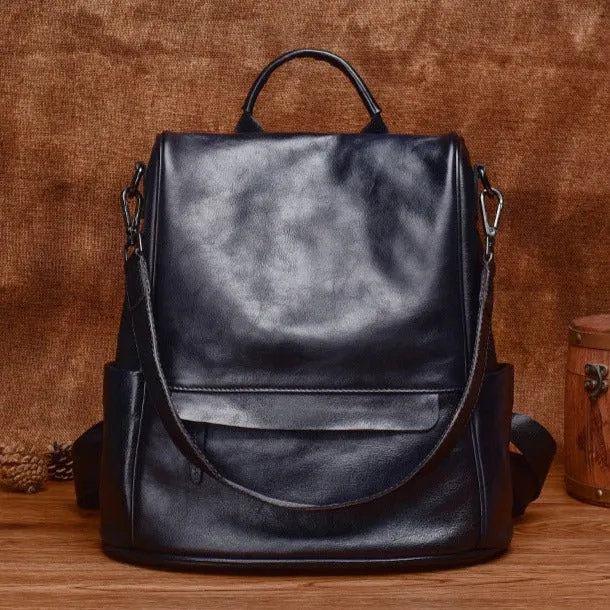 Small Ladies Brown Leather Backpack Bag Leather Rucksack