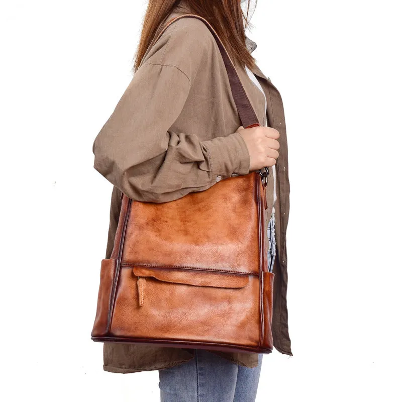 Small Ladies Brown Leather Backpack Bag Leather Rucksack