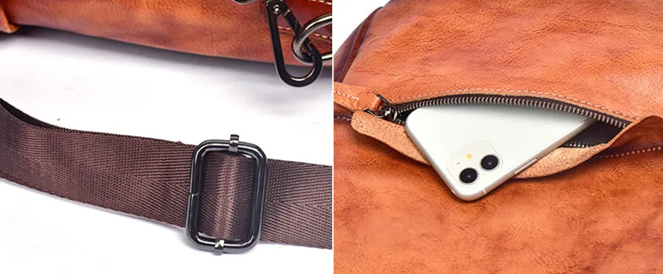 Small Ladies Brown Leather Backpack Bag Leather Rucksack