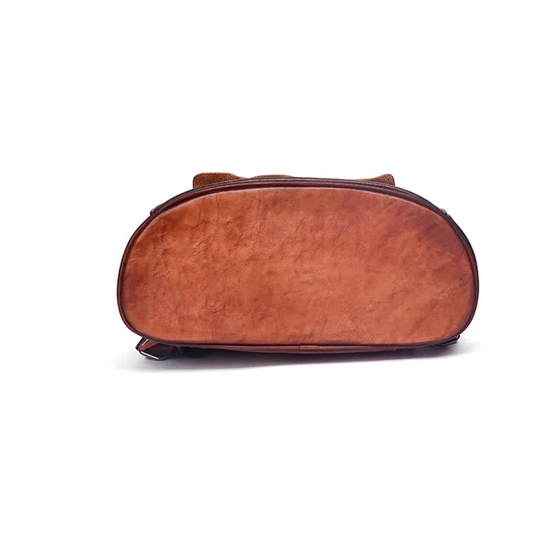 Small Ladies Brown Leather Backpack Bag Leather Rucksack