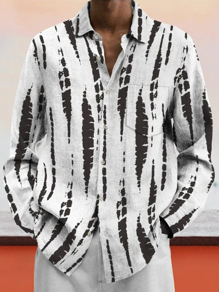 Stylish Art Printed Cotton Linen Shirt