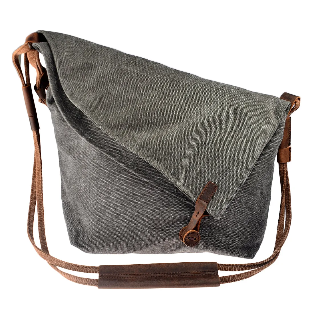 TRIAN VINTAGE™ Damen Schultertasche aus Segeltuch mit Leder