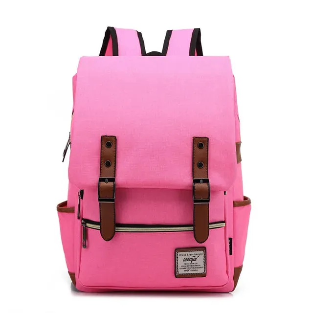 Vintage 16 inch Laptop Backpack Canvas Bags Travel Leisure Backpacks Retro Casual Bag School Bags For Teenagers