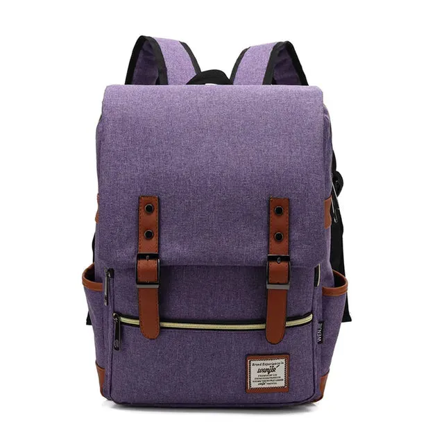 Vintage 16 inch Laptop Backpack Canvas Bags Travel Leisure Backpacks Retro Casual Bag School Bags For Teenagers