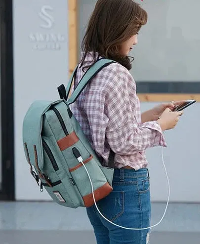 Vintage 16 inch Laptop Backpack Canvas Bags Travel Leisure Backpacks Retro Casual Bag School Bags For Teenagers