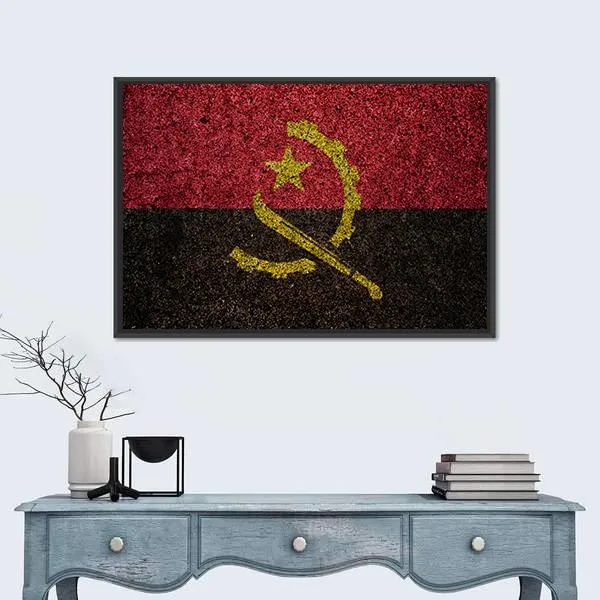 Vintage Angola Flag Canvas Wall Art